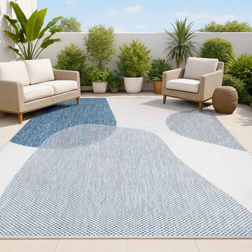 Zia Modern Geometric Organic Shapes Indoor/Outdoor Area Rug